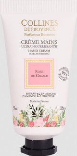 Collines de Provence Handcreme Rose von Grasse mit 15 % Mandelbutter für intensive Pflege und geschmeidige Hände.