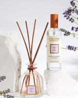 Collines de Provence Duftdiffuser und Raumspray Feiner Lavendel mit Lavendelzweigen und weißen Dekosteinen
