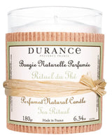Durance Duftkerze Rituel du Thé im Glas mit Bastschleife und Etikett