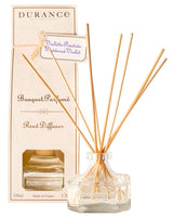 Durance Raumduft Diffuser Pudrige Veilchen 100ml mit dekorativem Glasflakon, Duftstäbchen und eleganter Verpackung mit Duftbezeichnung Violette Poudrée Powdered Violet