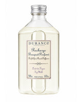 Durance Raumduft Nachfüller Feigenmilch, 500ml Plastikflasche mit transparentem Duftöl und silbernem Schraubverschluss