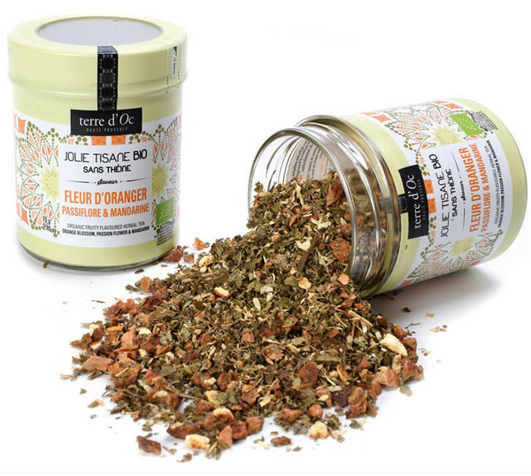 Bio Kräutertee mit Orangenblüte, Passionsblume & Mandarine in Glasdose 90 g / DE-ÖKO-006