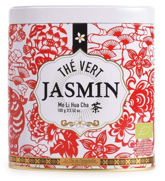 Bio Grüner Tee mit Jasminblüten "Thé vert au jasmin" Metalldose 100 g / DE-ÖKO-006