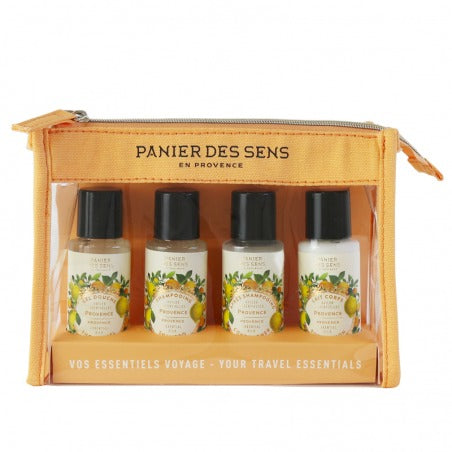 Reise-Set Zitrusfrüchte Duschgel, Körperlotion, Shampoo, Conditioner