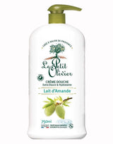 Le Petit Olivier Duschcreme mit Mandelmilch und grünem Pumpspender
