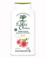 Le Petit Olivier Duschcreme Rose mit Rosenmotiv auf der Flasche