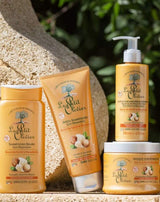 Le Petit Olivier Haarpflege-Serie mit Shampoo, Spülung, Haarmaske und Haarbalsam ohne Ausspülen mit Sheabutter und Macadamia