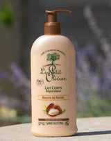 Le Petit Olivier reparierende Körpermilch mit Sheabutter im Lifestyle-Setting