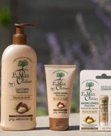 Le Petit Olivier Pflegeserie mit Körpermilch, Handcreme und reparierendem Lippenbalsam mit Sheabutter