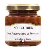 L'Épicurien Auberginen-Paprika-Creme im Glas mit goldfarbenem Schraubdeckel.