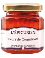 L'Épicurien Mohnblüten Gelee im Glas mit goldfarbenem Schraubdeckel.