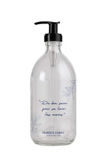 Marius Fabre leere Glasflasche für Flüssigseife mit schwarzem Pumpspender