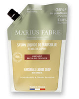 Marius Fabre Nachfüllpack Marseille-Flüssigseife mit Granatapfel & Kirschblüte (Grenade Fleur de Cerisier), 98 % natürlichen Ursprungs, umweltfreundliche Eco-Refill Verpackung