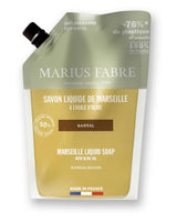 Marius Fabre Marseille Flüssigseife Sandelholz Nachfüllbeutel mit Olivenöl 98% natürlichen Ursprungs eco refill Frankreich