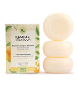 Rampal Latour Seifen-Set Orangenblüte mit drei weißen Seifen und floral gestalteter Verpackung