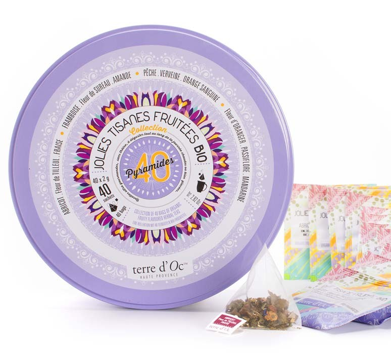 Bio Kräutertees mit Fruchtaromen in Geschenkdose mit 40 einzelnen Beuteln á 2g / DE-ÖKO-006