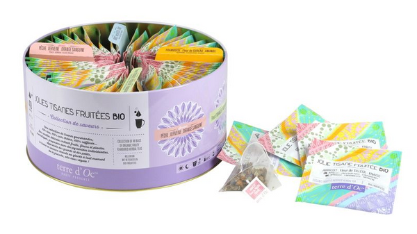 Bio Kräutertees mit Fruchtaromen in Geschenkdose mit 40 einzelnen Beuteln á 2g / DE-ÖKO-006