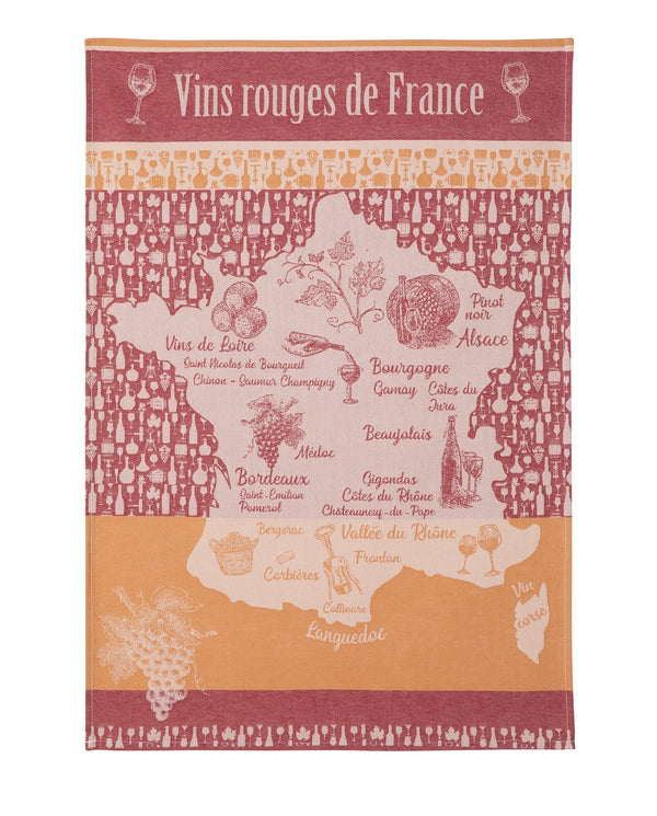 Geschirrtuch Jacquard 'Vins rouges de France'
