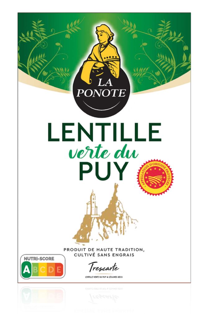 Grüne Linsen AOC aus Puy (Lentille vertes du Puy) 500 g - La Ponote