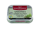 Sardinen mit Basilikum und Thymian 115 g Dosenkonserve - Les Mouettes d'Arvor