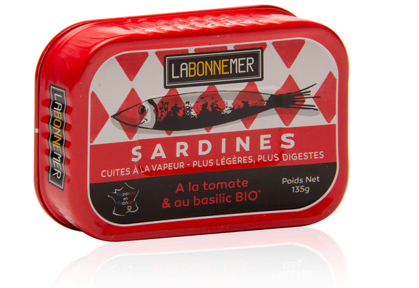 Sardinen mit Tomaten & Basilikum 135 g Dosenkonserve - La Bonne Mer