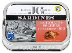 Sardinen mit getrockneten Tomaten 115 g Dosenkonserve - Jacques Gonidec