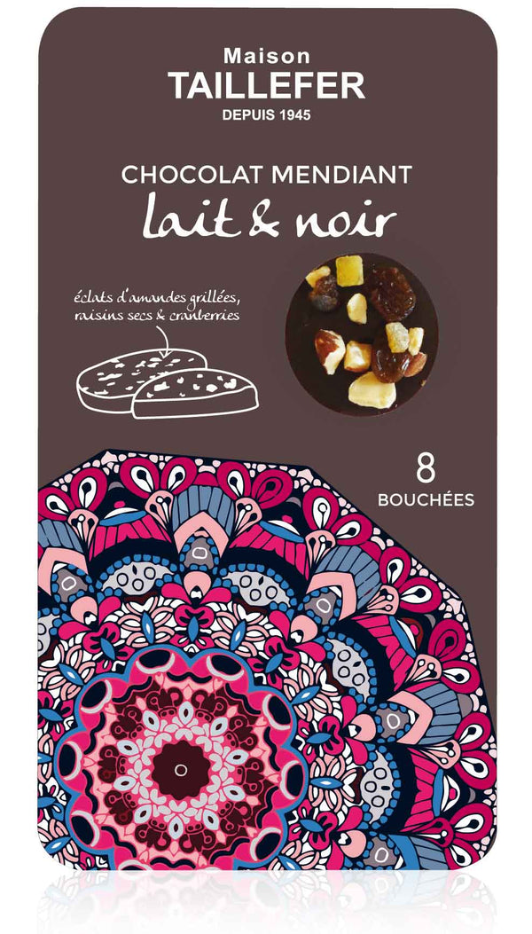 Zartbitter-& Vollmilch-Schokoladenbouchées mit Trocken- und kandierten Früchten 75 g - Maison Taillefer