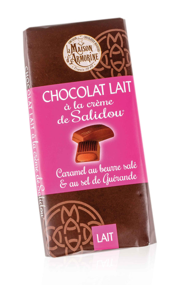 Vollmilch-Schokoladentafel mit Karamellcreme-Füllung und 41% Kakao 100 g - La Maison d'Armorine