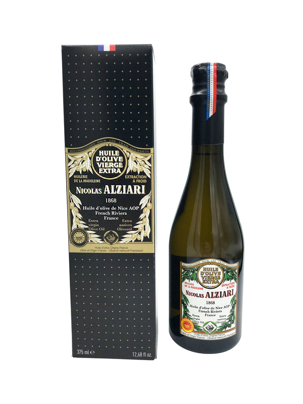 Olivenöl aus Nizza AOP in hochwertiger Geschenkverpackung (integriertem Ausguss) 375 ml - Nicolas Alziari