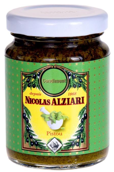 Geschenkbox 'Retour du Marché Basilikum' mit Basilikum-Olivenöl, Pesto und Salz mit Kräutern der Provence - Nicolas Alziari