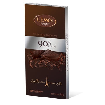 Zartbitter-Schokoladentafel mit 90% Kakao 80 g - Cémoi
