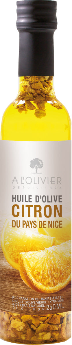 Olivenöl mit Zitronen aus Nizza (Glasflasche) 250 ml