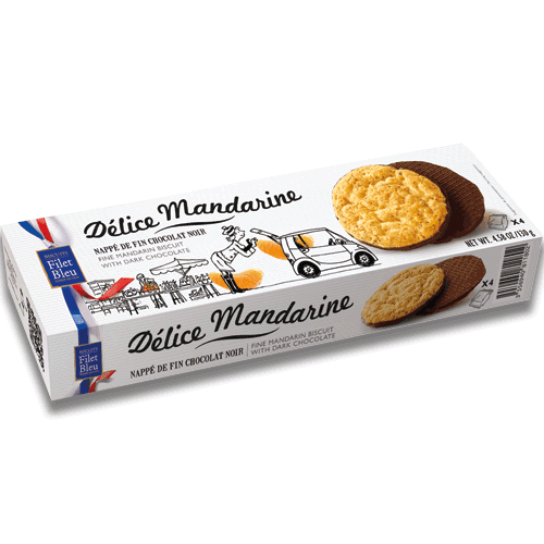 Butterkekse mit Mandarine und Zartbitterschokolade (Délice Mandarine) 130 g - Filet Bleu