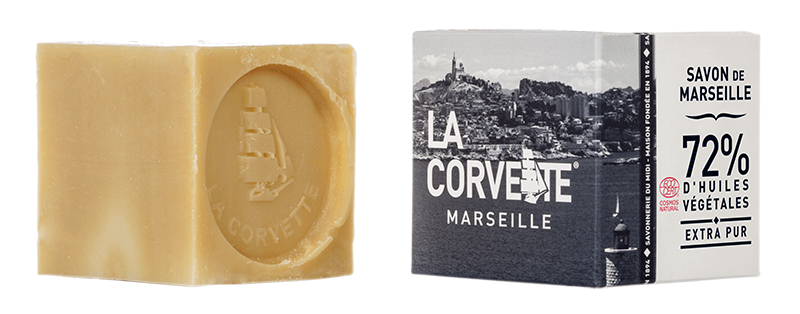 Marseiller Kernseife 'Extra Pur'  in Schachtel 500 g - La Corvette Marseille