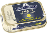 Sardinenfilets in Sonnenblumenöl mit Zitrone 100 g - La Pointe de Penmarc'h