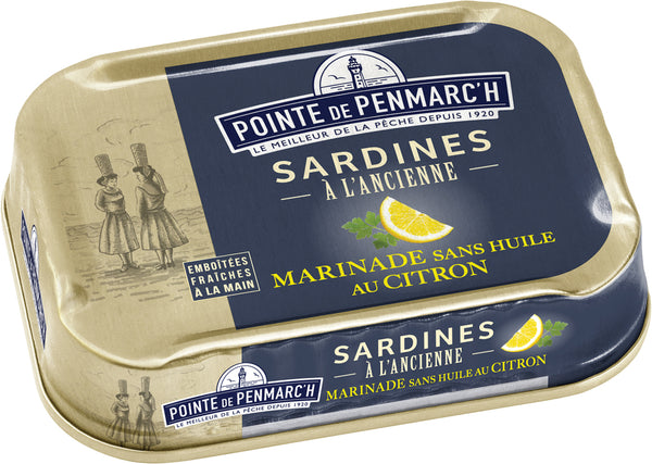 Sardinen mit Zitronenmarinade (ohne Olivenöl) 115 g Dosenkonserve - La Pointe de Penmarc’h