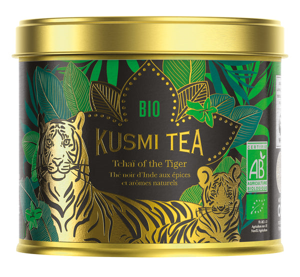 Schwarzer Tee 'Tchai of the Tiger' mit Gewürzen und natürliche Aromen in der 100 g Metalldose - Kusmi Tea