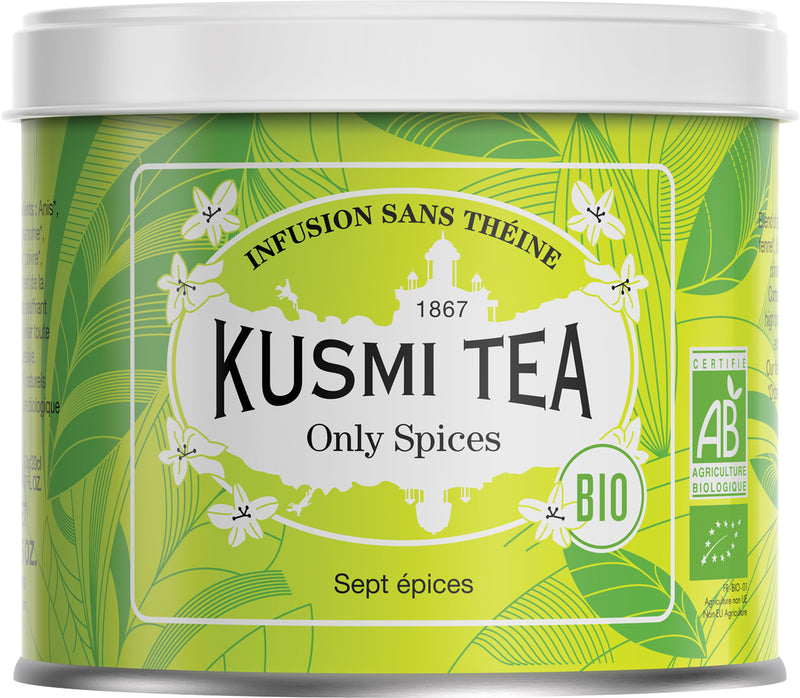 Bio Teemischung 'Only Spices' aus verschiedenen Gewürzen in der 100 g Metalldose - Kusmi Tea / DE-ÖKO-006
