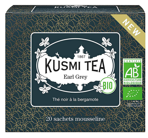 Schwarzer Tee 'Earl Grey' mit Bergamotte in der 40 g Pappschachtel (einzelne Teebeutel) - Kusmi Tea