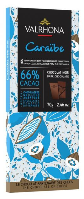 Zartbitter-Schokoladentafel 'Caraïbe' mit 66% Kakao 70 g - Valrhona
