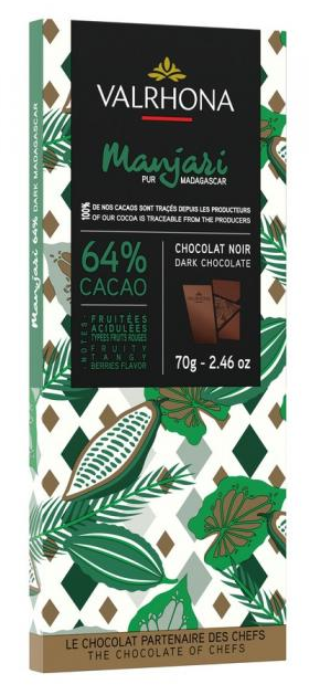Zartbitter-Schokoladentafel 'Manjari' mit 64% Kakao 70 g - Valrhona