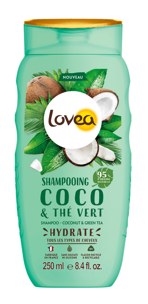 Shampoo für alle Haartypen Kokos & Grüner Tee 250 ml - Lovea