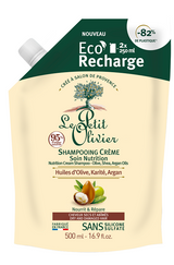 Öko-Nachfüllpackung Shampoo für trockenes & geschädigtes Haar Olive, Shea, Argan 500 ml - Le Petit Olivier