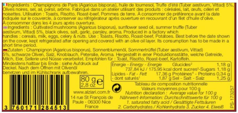 Trüffelsauce (Sauce à la Truffe) 80 g - Nicolas Alziari