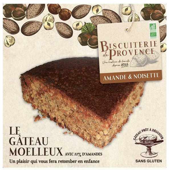Bio Mandelkuchen mit Haselnüssen 225 g - Biscuiterie de Provence