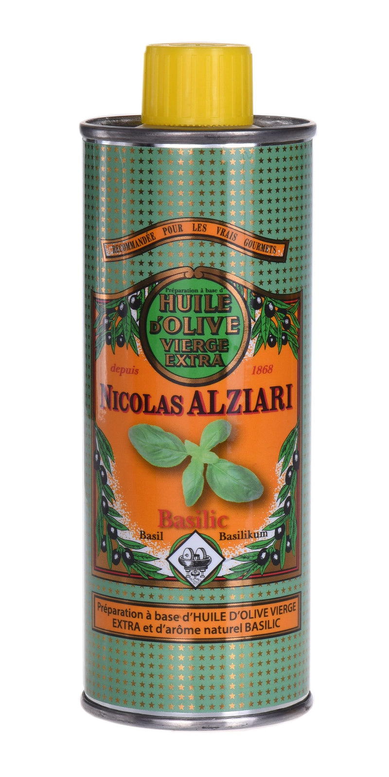 Geschenkbox 'Retour du Marché Basilikum' mit Basilikum-Olivenöl, Pesto und Salz mit Kräutern der Provence - Nicolas Alziari