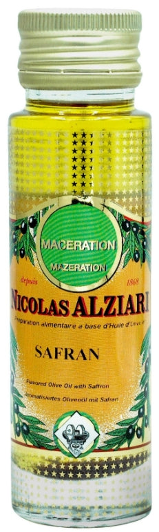 Olivenöl mit Safran (Mazeration) im Glasflakon 100 ml - Nicolas Alziari