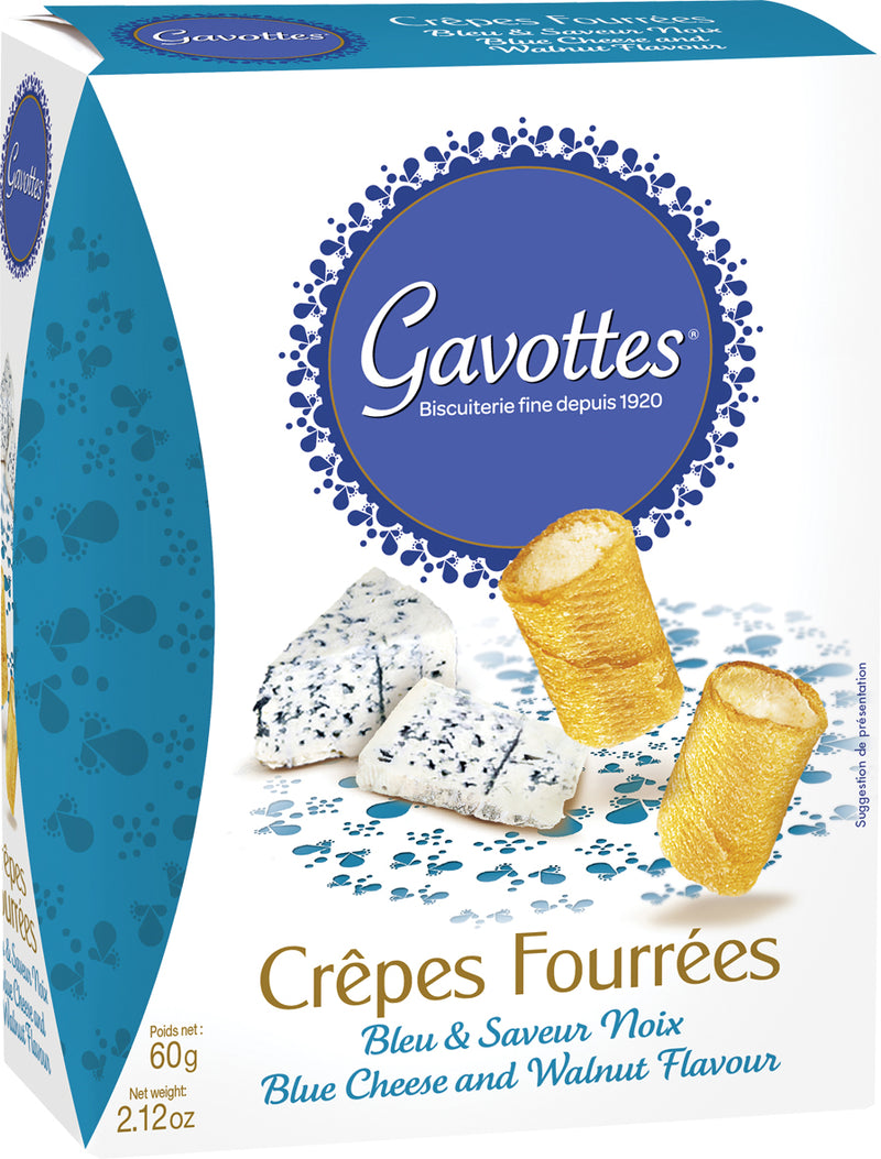 Mini Crêpes (Crêpes Fourrées) mit Blauschimmelkäse-Walnuss-Füllung 60 g - Gavottes