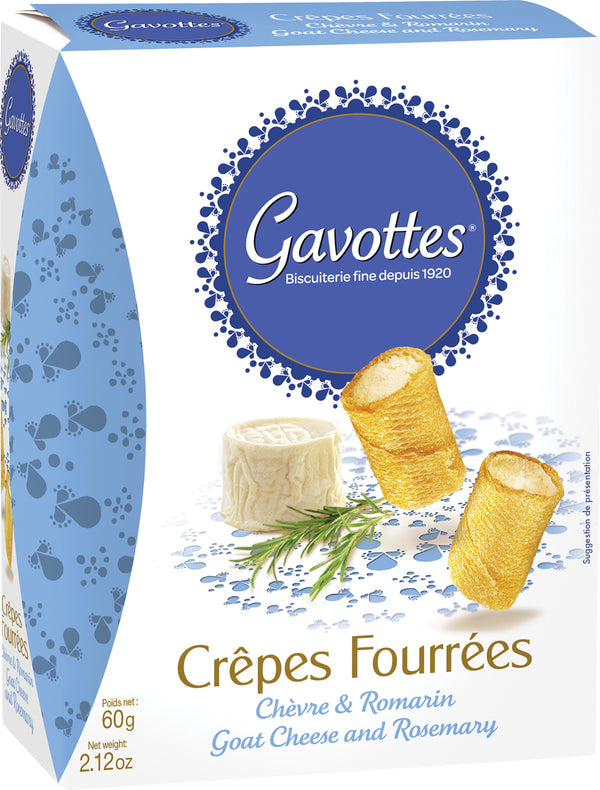 Mini Crêpes (Crêpes Fourrées) mit Ziegenkäse-Rosmarin-Füllung 60 g - Gavottes