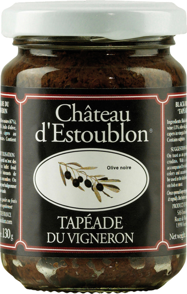 Paste aus schwarzen Oliven und Rotwein (Tapenade noire du vigneron) 130 g - Château d'Estoublon